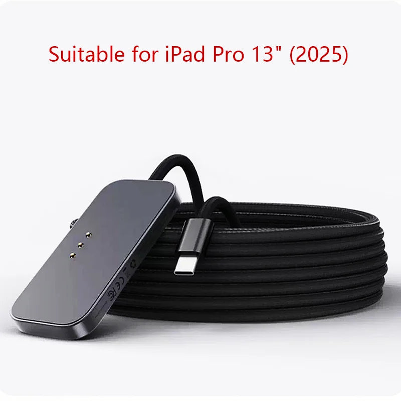 Aluminum Alloy Magnetic Charger with USB-C Cable Fast Charger Smart Wireless Charging Pad Compatible with iPad