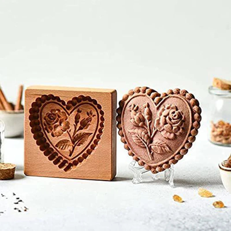 Cookie Mold Baking Supply Diy Cookie Cookie Gingerbread Cookie Cake Embossed Kitchen Baking Various Types Wooden Biscuit Cutters
