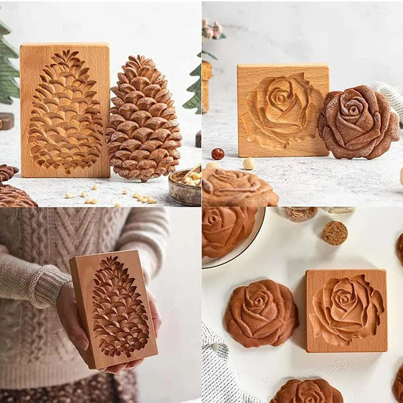 Cookie Mold Baking Supply Diy Cookie Cookie Gingerbread Cookie Cake Embossed Kitchen Baking Various Types Wooden Biscuit Cutters