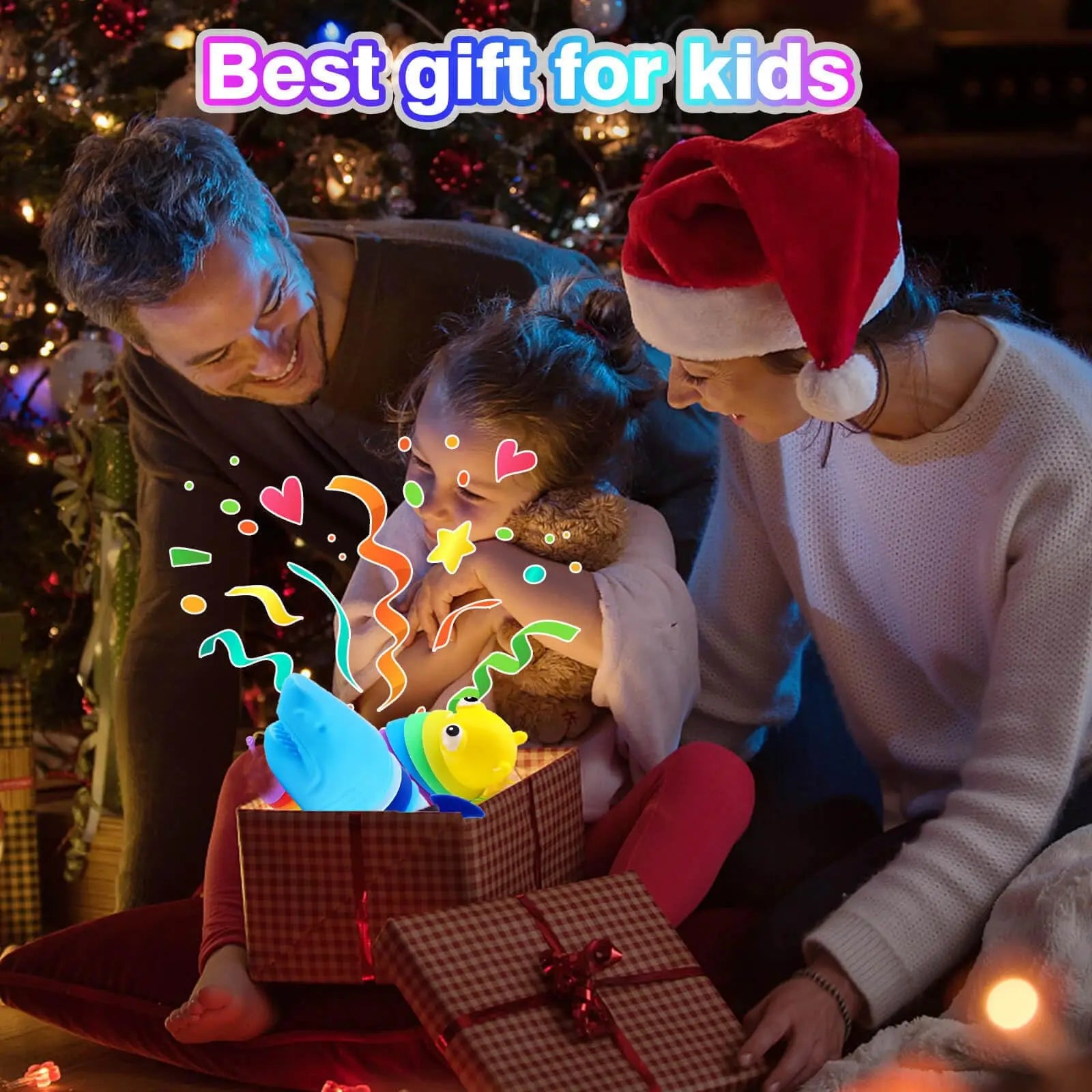 Sensory Slugs Caterpillar Toys, Autism and Stress Relieving Sensory Toys, Stress Relieving Shark Twist Music