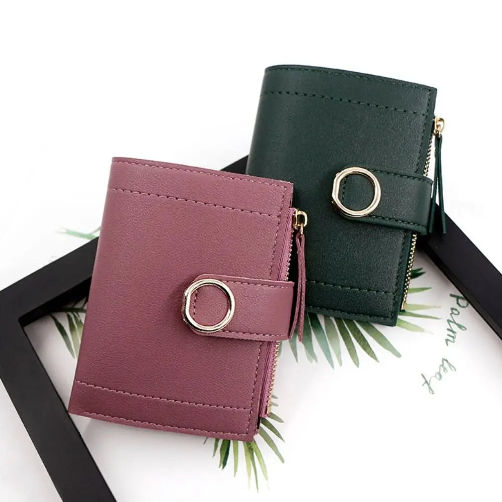 Fashion PU Leather Women Wallet Large Capacity Multiple Card Slots Short Purses Lightweight Zipper Coin Purse For Girls Women's