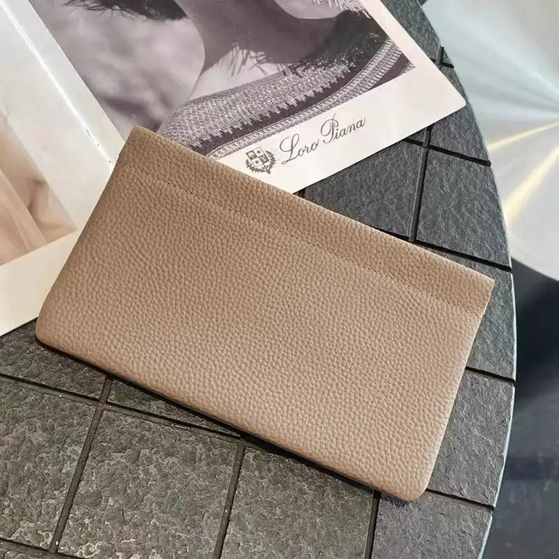 Portable PU Leather Wallet Automatic Closed Ultra-thin Coin Purse Large Capacity Phone Bag For Women Lady Girl Gift