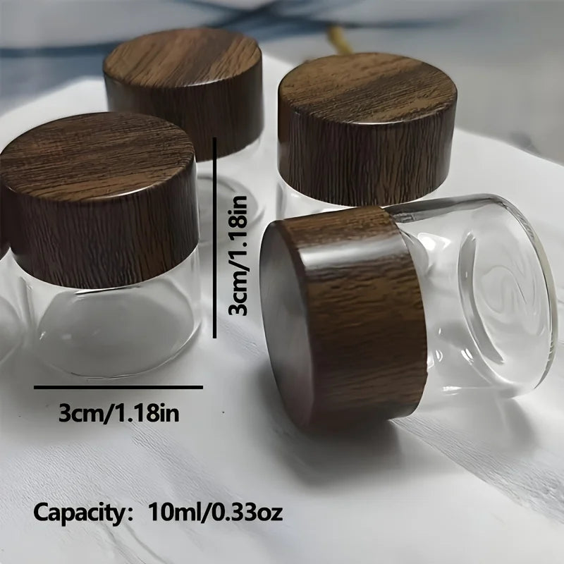 6 - Pack Mini Glass Dispenser Bottles - Ounce Portable Containers, Suitable for Traveling, Picnics, Camping, and Kitchen Use