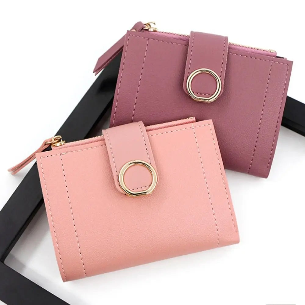 Fashion PU Leather Women Wallet Large Capacity Multiple Card Slots Short Purses Lightweight Zipper Coin Purse For Girls Women's