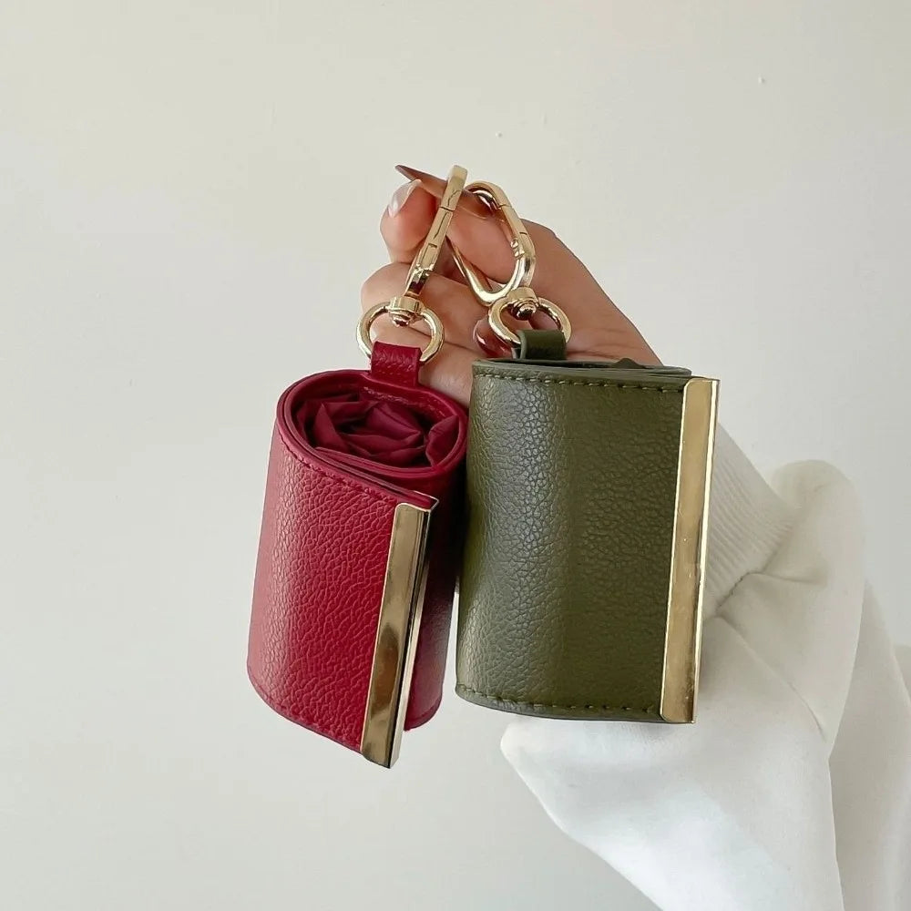 Reusable Mini Keychain Tote Bag Large Capacity Lightweight Foldable Shopping Bag Eco-Friendly Key Ring Expandable Reusable Bag