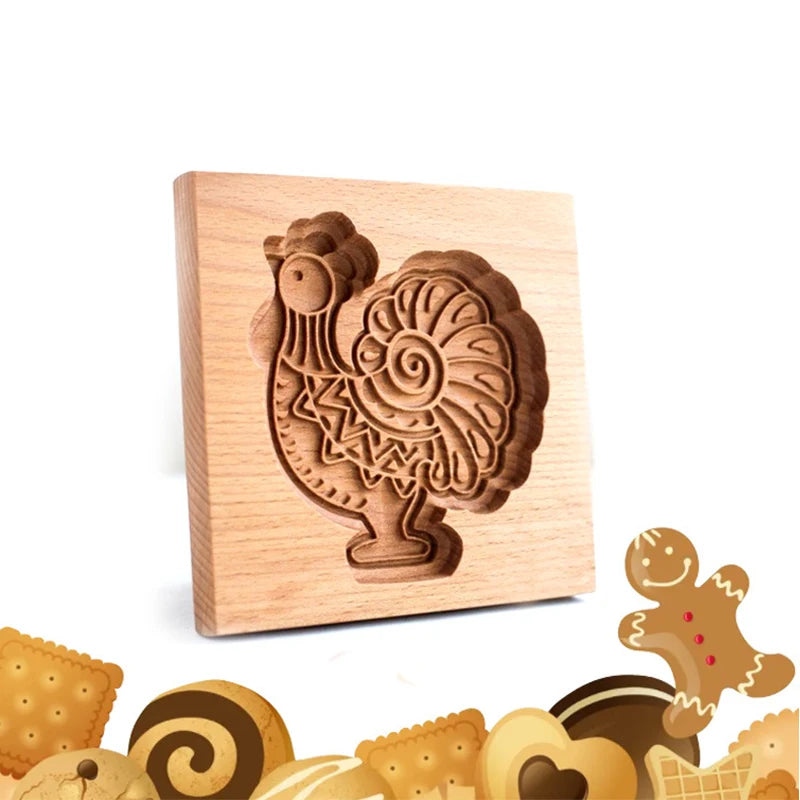 Cookie Mold Baking Supply Diy Cookie Cookie Gingerbread Cookie Cake Embossed Kitchen Baking Various Types Wooden Biscuit Cutters