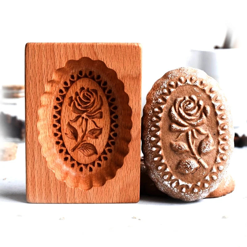 Cookie Mold Baking Supply Diy Cookie Cookie Gingerbread Cookie Cake Embossed Kitchen Baking Various Types Wooden Biscuit Cutters