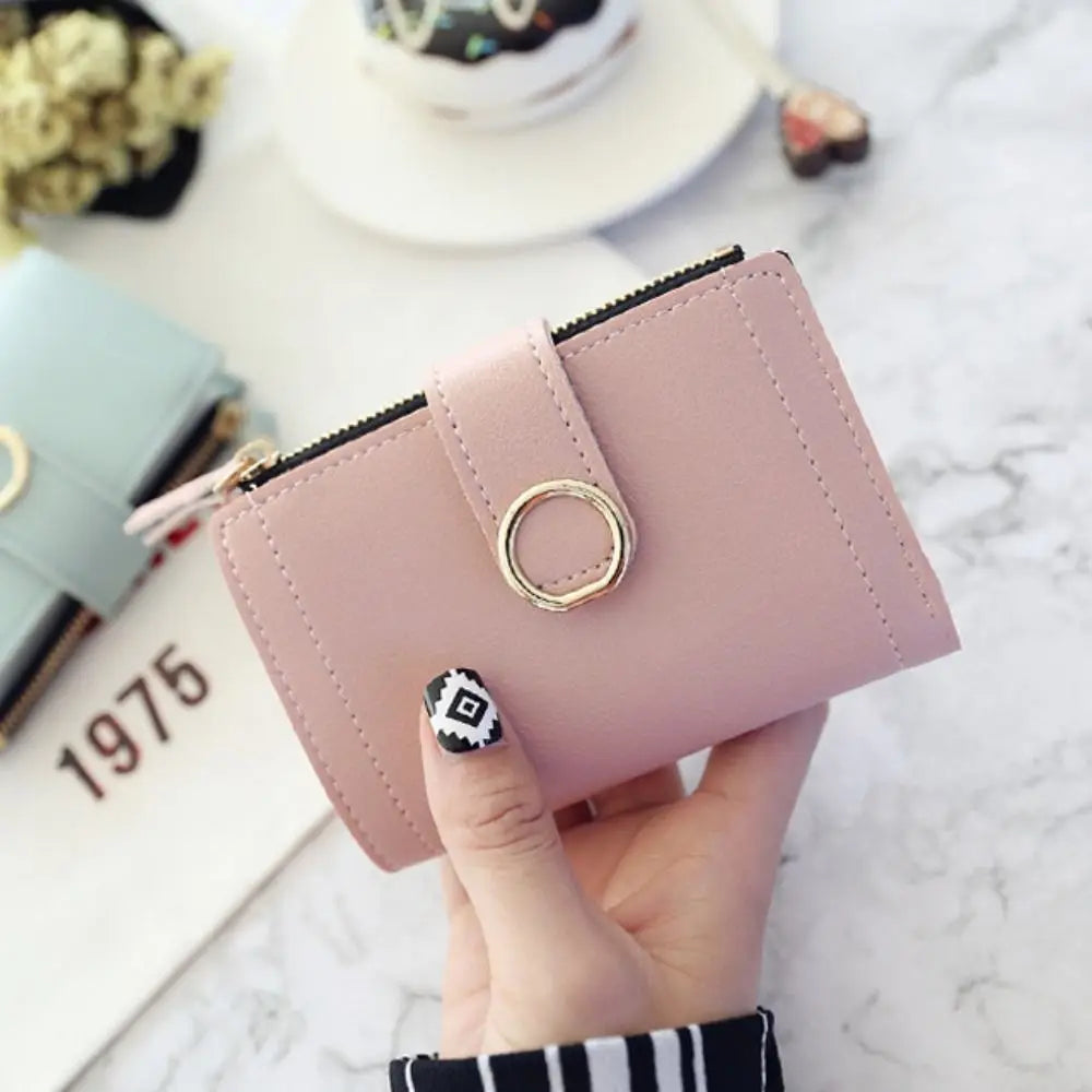 Fashion PU Leather Women Wallet Large Capacity Multiple Card Slots Short Purses Lightweight Zipper Coin Purse For Girls Women's