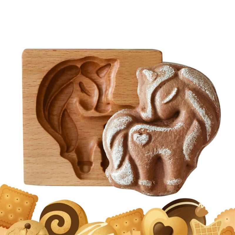 Cookie Mold Baking Supply Diy Cookie Cookie Gingerbread Cookie Cake Embossed Kitchen Baking Various Types Wooden Biscuit Cutters