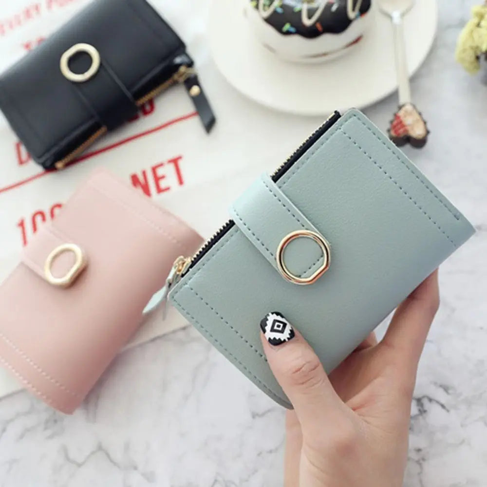 Fashion PU Leather Women Wallet Large Capacity Multiple Card Slots Short Purses Lightweight Zipper Coin Purse For Girls Women's