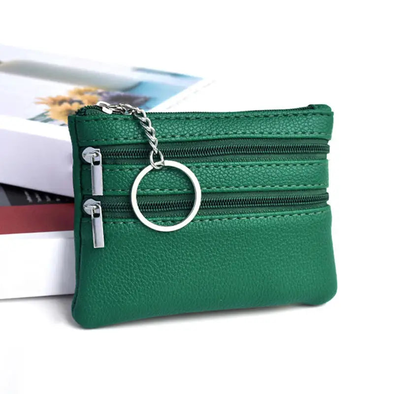 PU Leather Money Coin Purse 2025 New with Key Ring Waterproof Pocket Purse Zipper Wear-resistant Credit Card Holoder Male