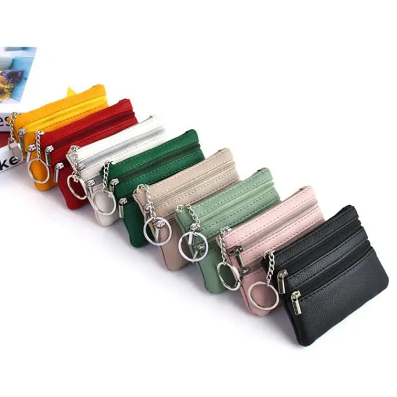 PU Leather Money Coin Purse 2025 New with Key Ring Waterproof Pocket Purse Zipper Wear-resistant Credit Card Holoder Male