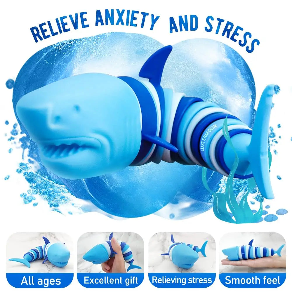 Sensory Slugs Caterpillar Toys, Autism and Stress Relieving Sensory Toys, Stress Relieving Shark Twist Music