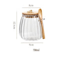 1pc Food Containers Kitchen Storage Pots Glass Jar with Lid Spoon Sealed Canister Sugar Tea Cans Hermetic Coffee Beans Bottles