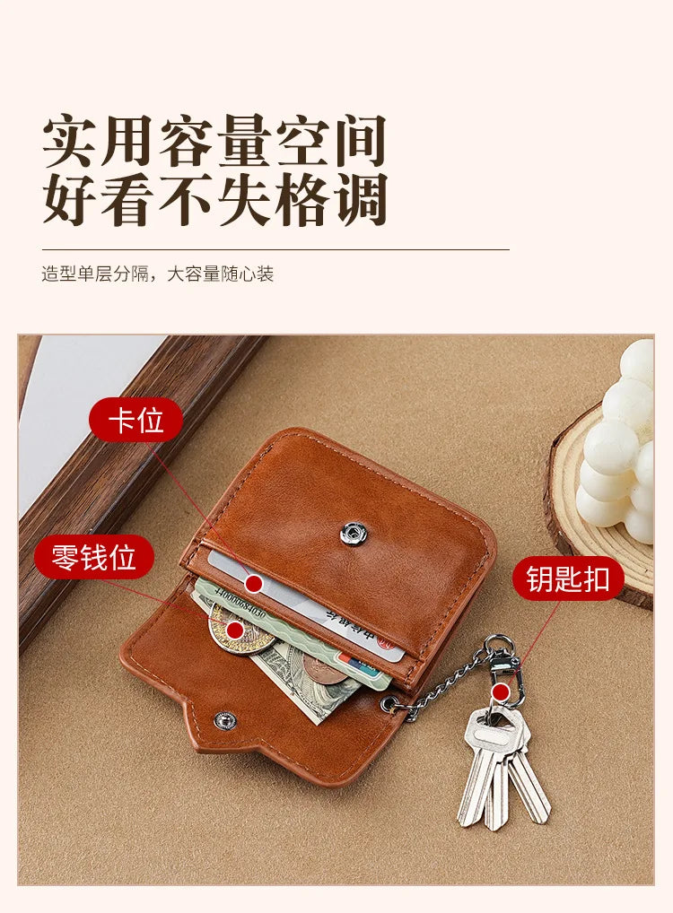 PULeather Card Holder Purse Women Cute Heart Shaped Small Wallet Multi-card Anti-magnetic Card Holder Travel Cash Coin Bag