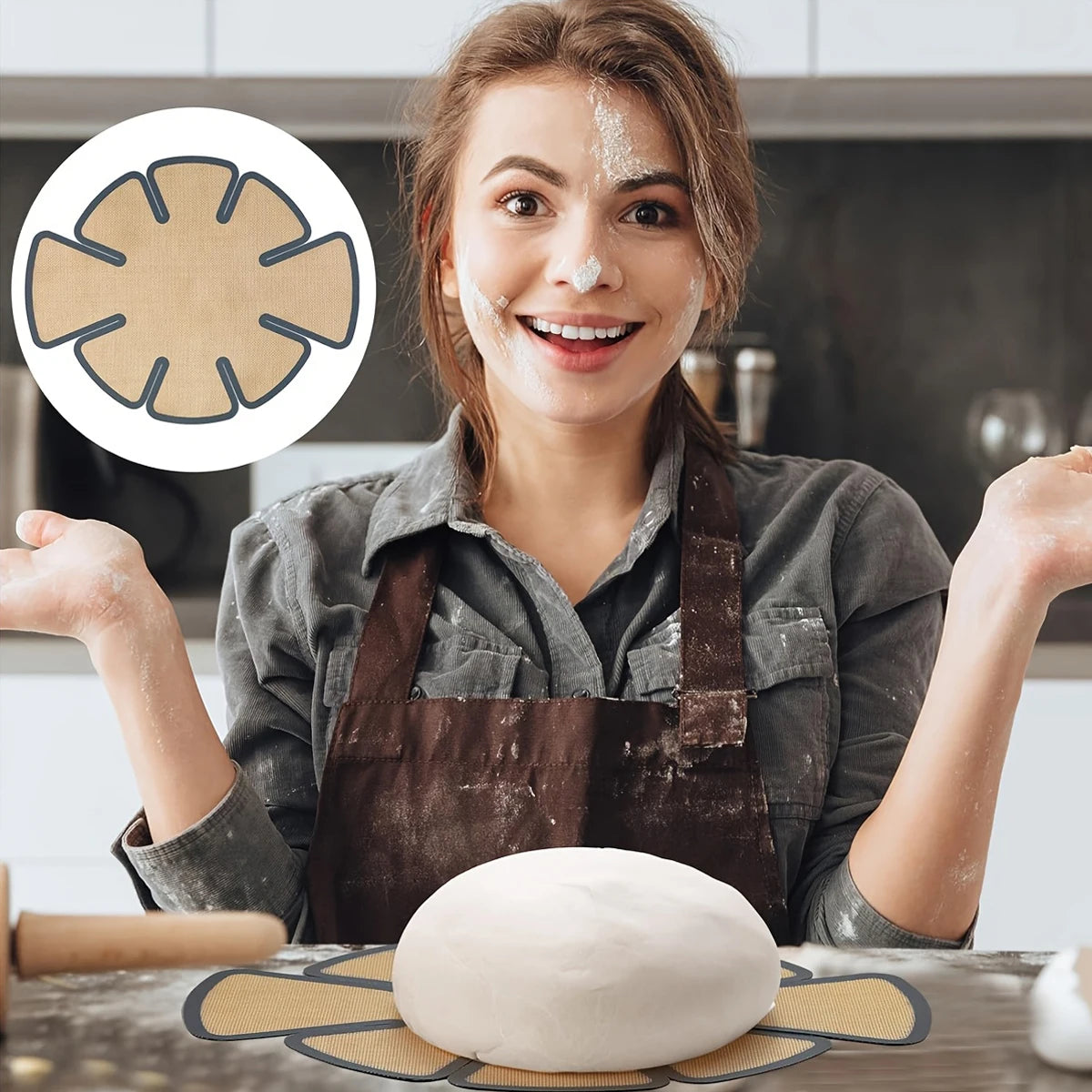 1pc Silicone Bread Pan Liner for Baking, Reusable Food-Safe Bread Pan Mat with Safety Edge and Handle, Non-Stick Fits Bread Pans