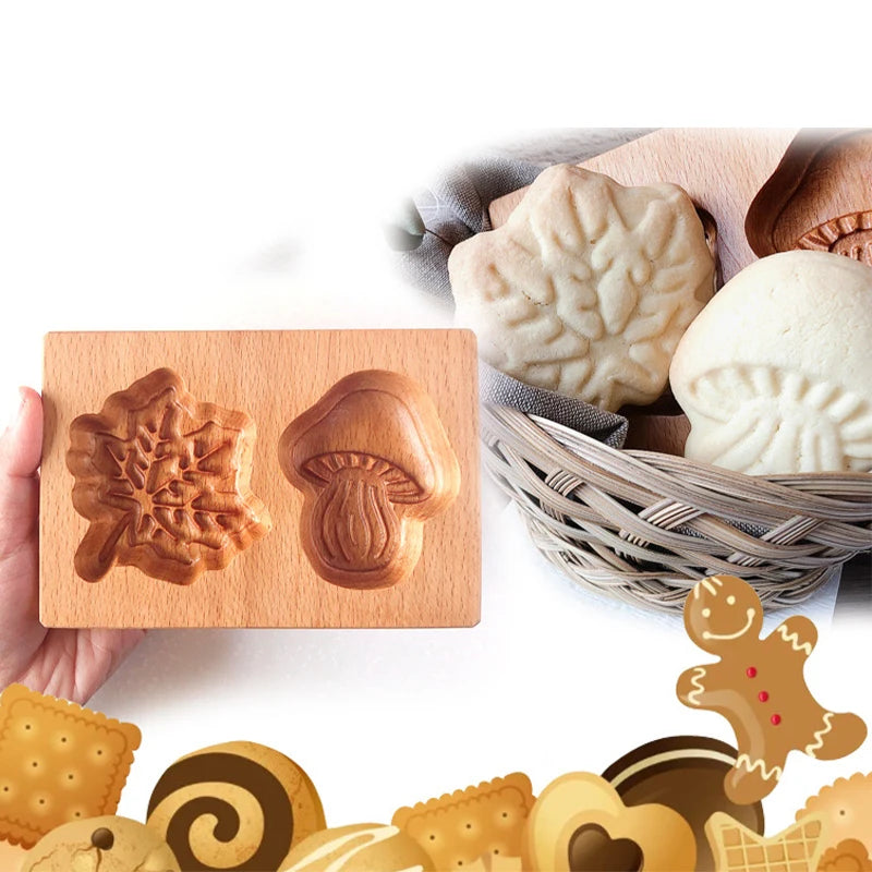 Cookie Mold Baking Supply Diy Cookie Cookie Gingerbread Cookie Cake Embossed Kitchen Baking Various Types Wooden Biscuit Cutters