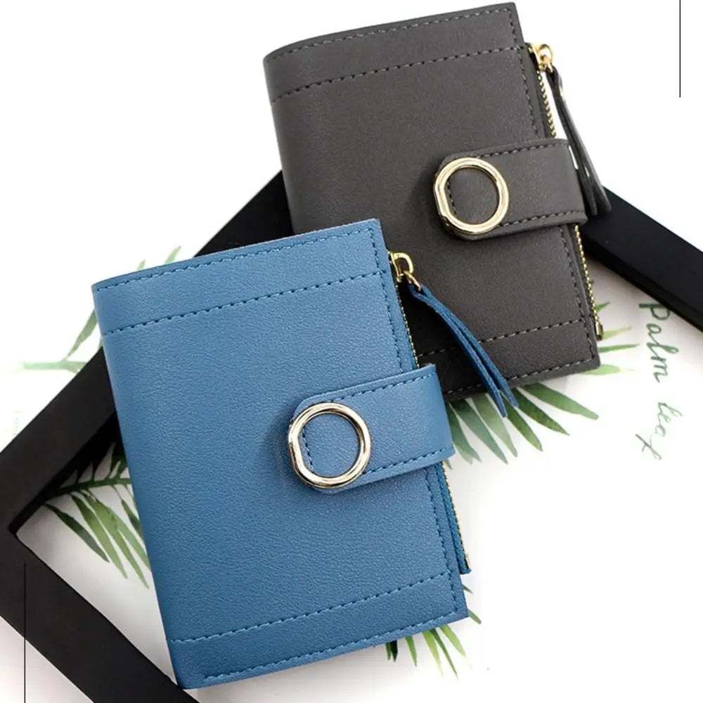 Fashion PU Leather Women Wallet Large Capacity Multiple Card Slots Short Purses Lightweight Zipper Coin Purse For Girls Women's