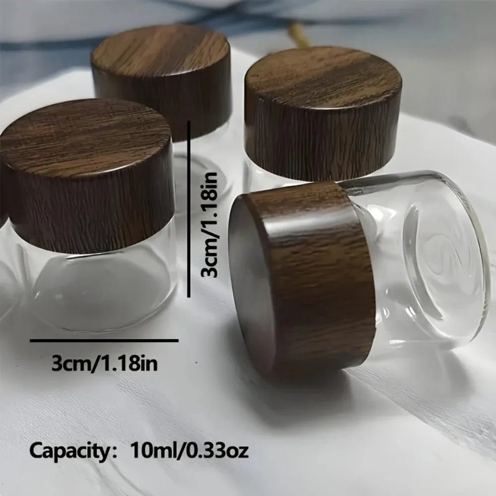 6 - Pack Mini Glass Dispenser Bottles - Ounce Portable Containers, Suitable for Traveling, Picnics, Camping, and Kitchen Use