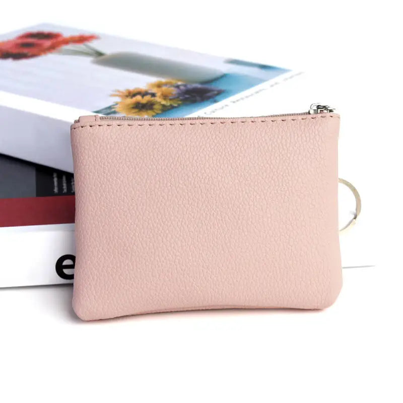 PU Leather Money Coin Purse 2025 New with Key Ring Waterproof Pocket Purse Zipper Wear-resistant Credit Card Holoder Male