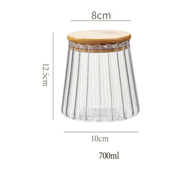 1pc Food Containers Kitchen Storage Pots Glass Jar with Lid Spoon Sealed Canister Sugar Tea Cans Hermetic Coffee Beans Bottles