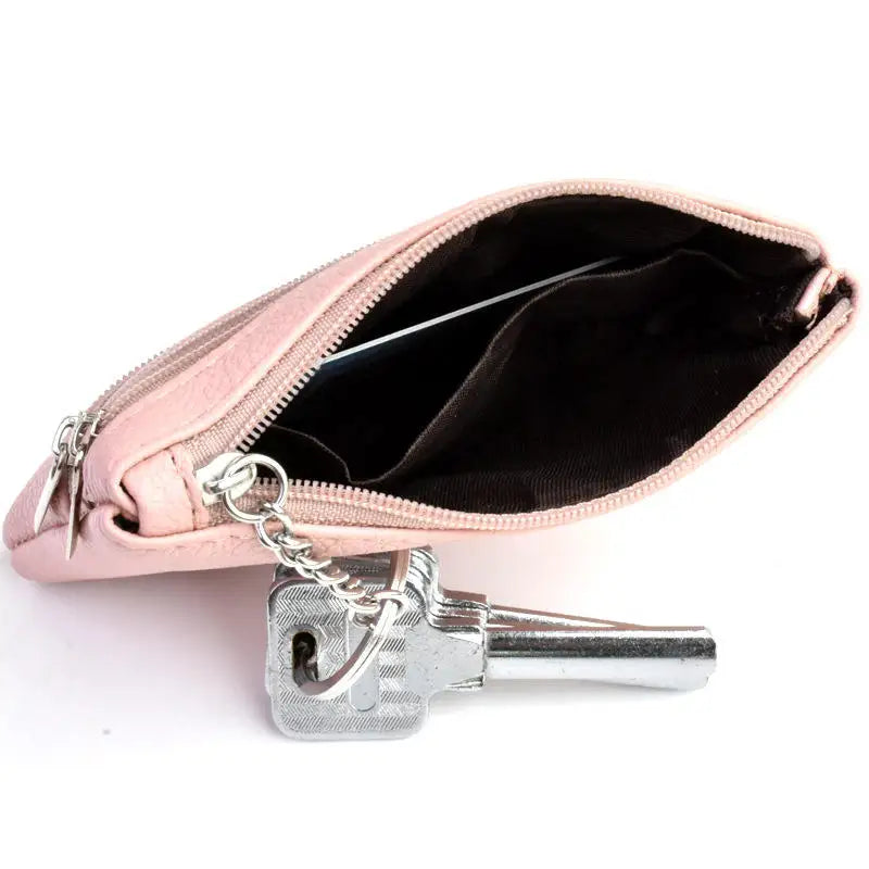 PU Leather Money Coin Purse 2025 New with Key Ring Waterproof Pocket Purse Zipper Wear-resistant Credit Card Holoder Male