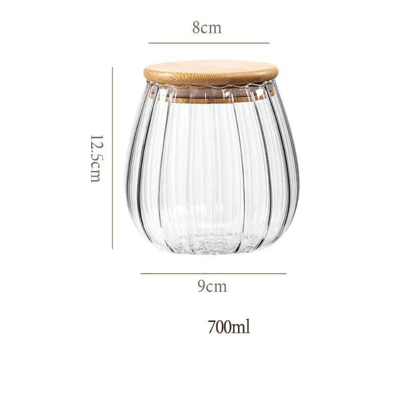 1pc Food Containers Kitchen Storage Pots Glass Jar with Lid Spoon Sealed Canister Sugar Tea Cans Hermetic Coffee Beans Bottles