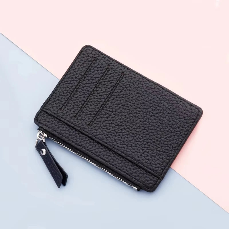 PU Leather Women ID Credit Bank Card Holder Zipper Slim Wallet Fashion Small Coin Purse Money Clip Case Cardholder Cover