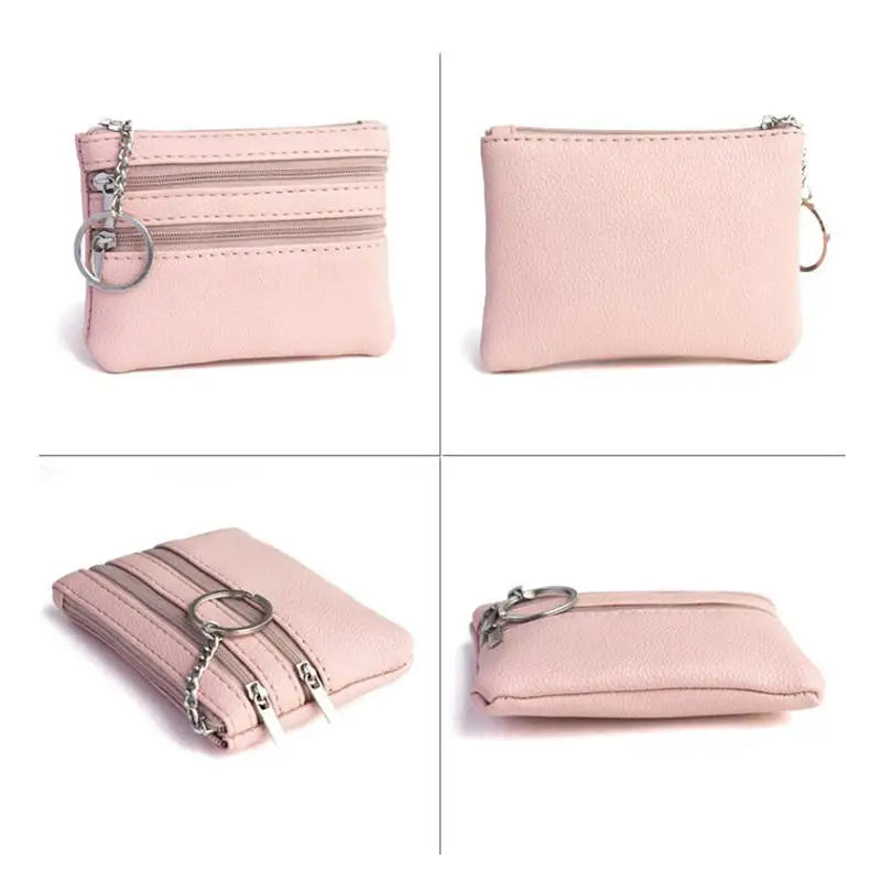 PU Leather Money Coin Purse 2025 New with Key Ring Waterproof Pocket Purse Zipper Wear-resistant Credit Card Holoder Male