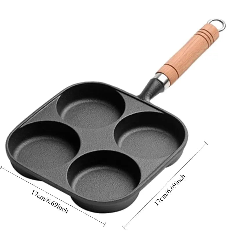 4-Hole Egg Frying Pan Nonstick Cookware Steak Pancake Pans Omelet Pan Frying Pot Suitable for Gas Stove Induction Cooker