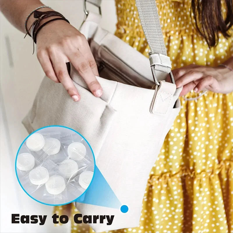 50/100PCS White Compressed Towels Portable Disposable Mini Face Towels Suitable for Outdoor Travel Barbecue Outdoor Camping