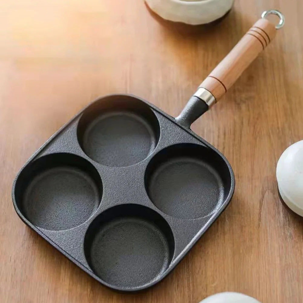 4-Hole Egg Frying Pan Nonstick Cookware Steak Pancake Pans Omelet Pan Frying Pot Suitable for Gas Stove Induction Cooker
