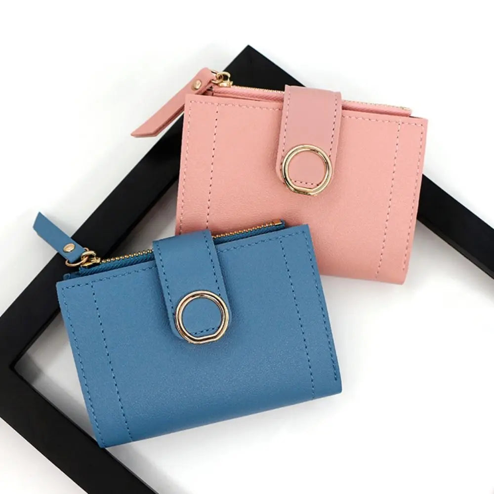 Fashion PU Leather Women Wallet Large Capacity Multiple Card Slots Short Purses Lightweight Zipper Coin Purse For Girls Women's