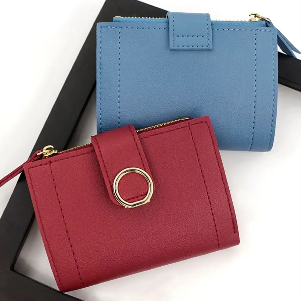 Fashion PU Leather Women Wallet Large Capacity Multiple Card Slots Short Purses Lightweight Zipper Coin Purse For Girls Women's