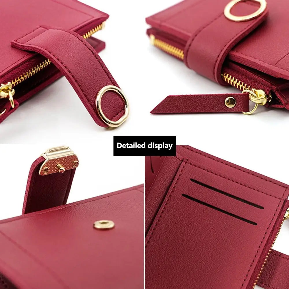 Fashion PU Leather Women Wallet Large Capacity Multiple Card Slots Short Purses Lightweight Zipper Coin Purse For Girls Women's