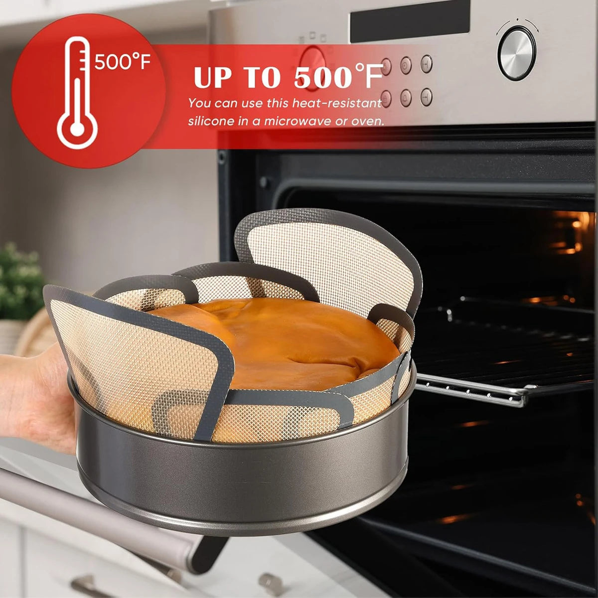 1pc Silicone Bread Pan Liner for Baking, Reusable Food-Safe Bread Pan Mat with Safety Edge and Handle, Non-Stick Fits Bread Pans