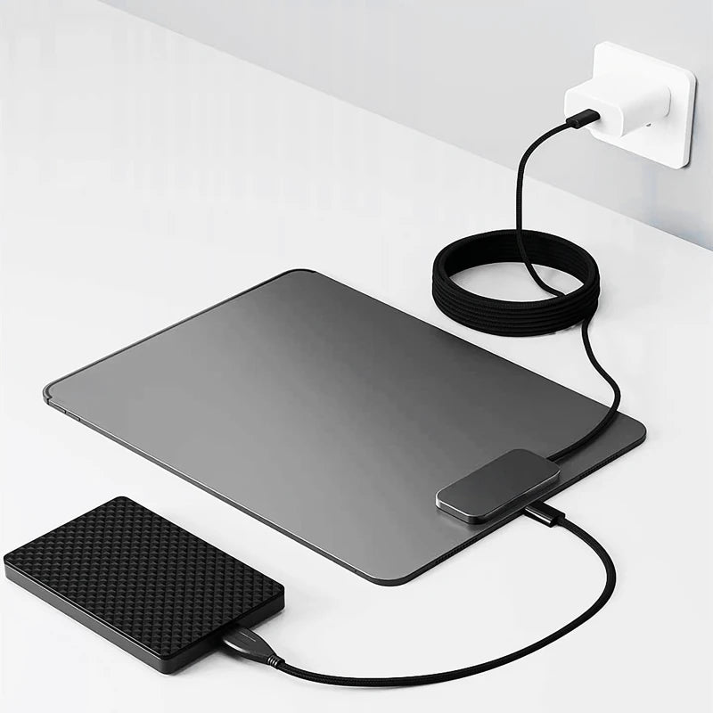 Aluminum Alloy Magnetic Charger with USB-C Cable Fast Charger Smart Wireless Charging Pad Compatible with iPad
